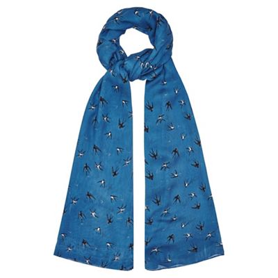 Blue Swallow Printed Scarf